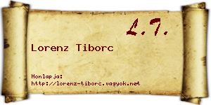 Lorenz Tiborc névjegykártya